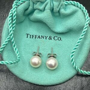 Tiffany & Co. 18K White Gold 8.5-9mm Akoya Pearl Stud Earrings